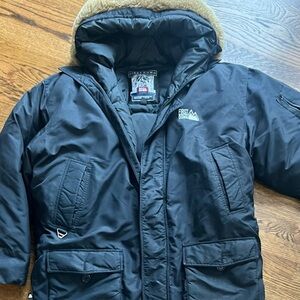 First Down Men's Black Ski Jacket, XXL, flaw*